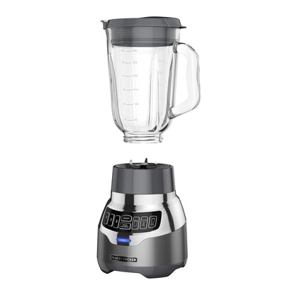 BLACK+DECKER PowerCrush Digital Blender with Quiet Technology, Stainless Steel, BL1300DG-P