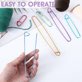 BIHUIZ 8 PCS Knitting Stitch Holder, 6 Size Aluminum Yarn Stitch Holders Stitch Markers for Crocheting Versatile Knitting Crochet Hook for Knitting Notions or Crochet BOHUIZ