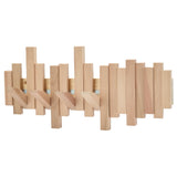 Natural Wood Wall Mounted Piano Coat Rack| Coat Rack Wall Mount| Flip Down Wall Hook Rack 6 Hooks| Entryway Wall Art Hook,Made of Acacia Wood Wall Art HLYYCC