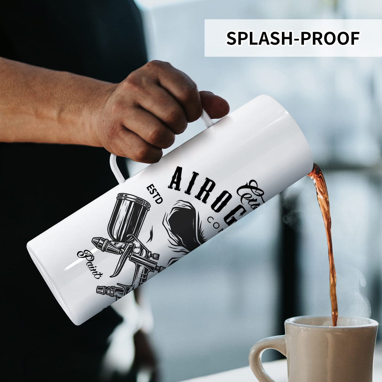 AGH 30oz Sublimation Tumblers with Handle Straight Skinny Tumblers, Stainless Steel Vacuum Insulated Tumblers with Lid & Straw, Portable Travel Coffee Tumblers, Keeping Chilled up to 12 Hours - 4 pack AGH