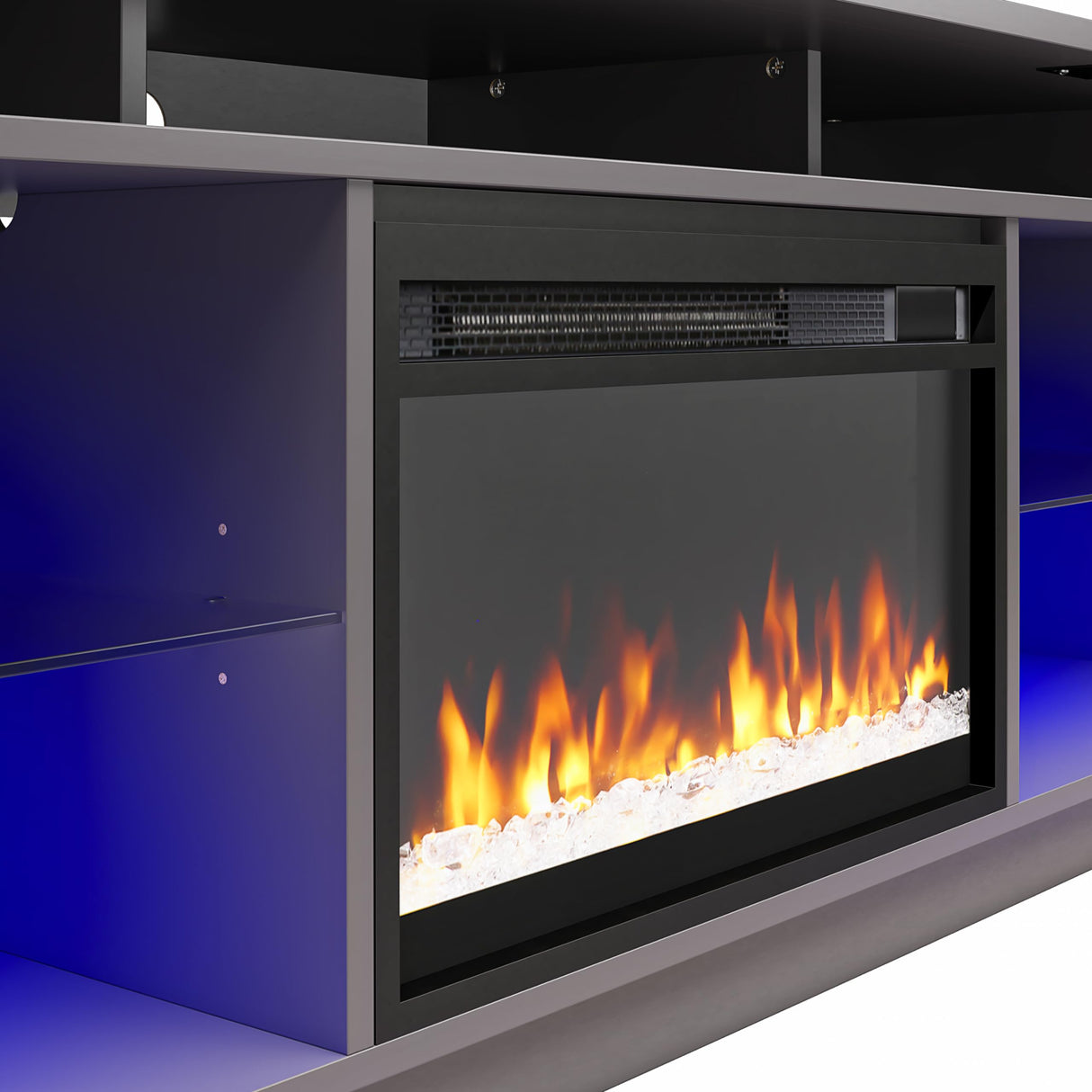 Ameriwood Home Luna Fireplace TV Stand for TVs up to 65", Graphite Grey Ameriwood Home