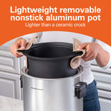 Hamilton Beach Sear & Cook Stock Pot Slow Cooker with Stovetop Safe Crock, Large 10 Quart Capacity, Programmable, Silver (33196) Hamilton Beach