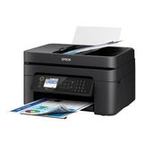 Epson Workforce WF-2850 All-in-One Wireless Color Inkjet Printer, Black - Print Scan Copy Fax - 10 ppm, 5760 x 1440 dpi, Auto 2-Sided Printing, 30-Sheet ADF, Voice-Activated, Vertluna Printer_Cable Epson
