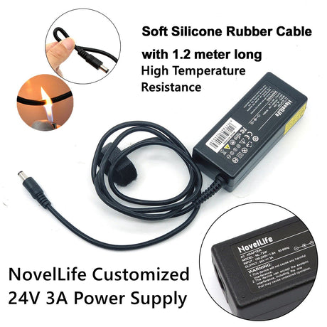 NovelLife Original TS101 Electric Soldering Iron Kit Adjustable Temperature Smart Digital Screen Display with TS B2 Solder Tip XT60 Power Cord USB Type C Cable 24V 3A Power Supply TS100 Upgrade NovelLife