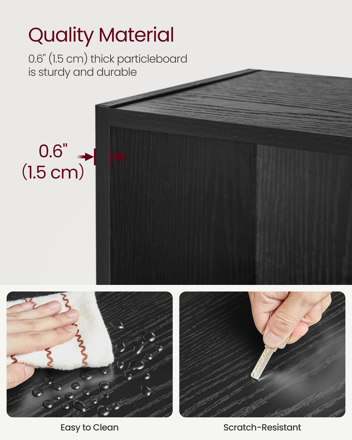 VASAGLE Custos Collection - Bookshelf, 4-Tier Bookcase, Book Shelf, Open Storage Shelf, 9.4 x 23.6 x 42.4 Inches, for Living Room, Home Office, Dinning Room, Ebony Black ULBC164T56 VASAGLE