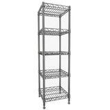 GIOTORENT 5 Tier Standing Shelving Metal Units, Adjustable Height Wire Shelf Display Rack for Laundry Bathroom Kitchen 11.8 W x 11.8 D x 50 H (5-Tier, Black) GIOTORENT