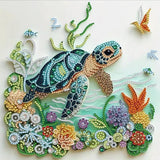 EOYDKAP Sea Turtle Diamond Art Kits for Adults, Diamond Painting Kits for Beginners, Easy Diamond Art for Home Wall Decor, Special Shaped Diamond Painting 11.8x11.8inch EOYDKAP