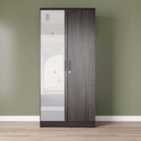 Better Home Products Harmony Two Door Armoire Wardrobe with Mirror in Tobacco Better Home Products