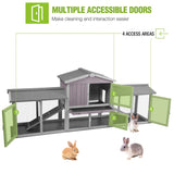 GUTINNEEN Rabbit Hutch Outdoor Large Chicken Coop with Cleaning Tray and Waterproof Roof Wooden Bunny Hutch PVC Floor Bottom for Small and Medium Bunny Rabbit Chick 87.8" L GUTINNEEN