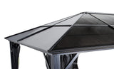 Sojag 500-5157871 Meridien Hardtop Gazebo Outdoor Sun Shelter, 12' by 16', Charcoal Sojag