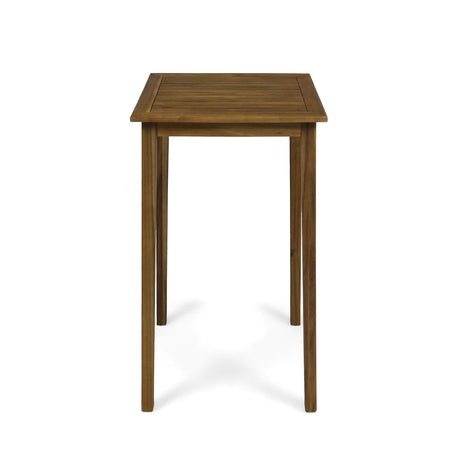 Christopher Knight Home Teresa Outdoor Minimalist Acacia Wood Square Bar Table Teak Finish Christopher Knight Home