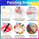 4 Pack National Park Paint by Numbers Kit for Adults with Wooden Frame, Landscape Paint by Numbers for Adults, National Park Adult Paint by Numbers Kit with Wooden Easel for Home Decor Gift 8x12 Inch xcemhil