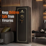 KAER 25 Biometric Gun Safe for Rifles and Pistols, Large Gun Cabinet for Home Rifle, Quick Access Gun Safe with Fingerprint, Rifle Safe with Removable Shelf and Pistol Pocket [No Assembly Required] KAER