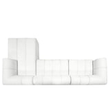 Christopher Knight Home Mania 122" Modular L-Shape Sofa Couch with Chaise Lounge, Modern Sectional Sofa Set for Living Room, Boucle Fabric Upholstered Cloud Couch with Deep Seat, Milky White Christopher Knight Home