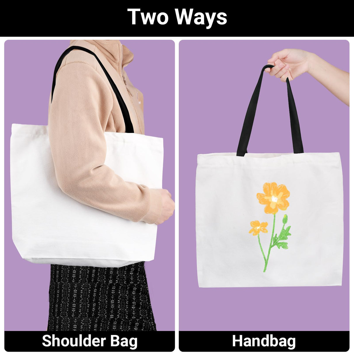 Segarty Sublimation Tote, 10 pack Large White Reusable Women Grocery Bag Blanks with Handle Blank DIY Heat Transfer Canvas Bag with Zipper bulk for Decorating Crafting Gift Travel 12oz Segarty