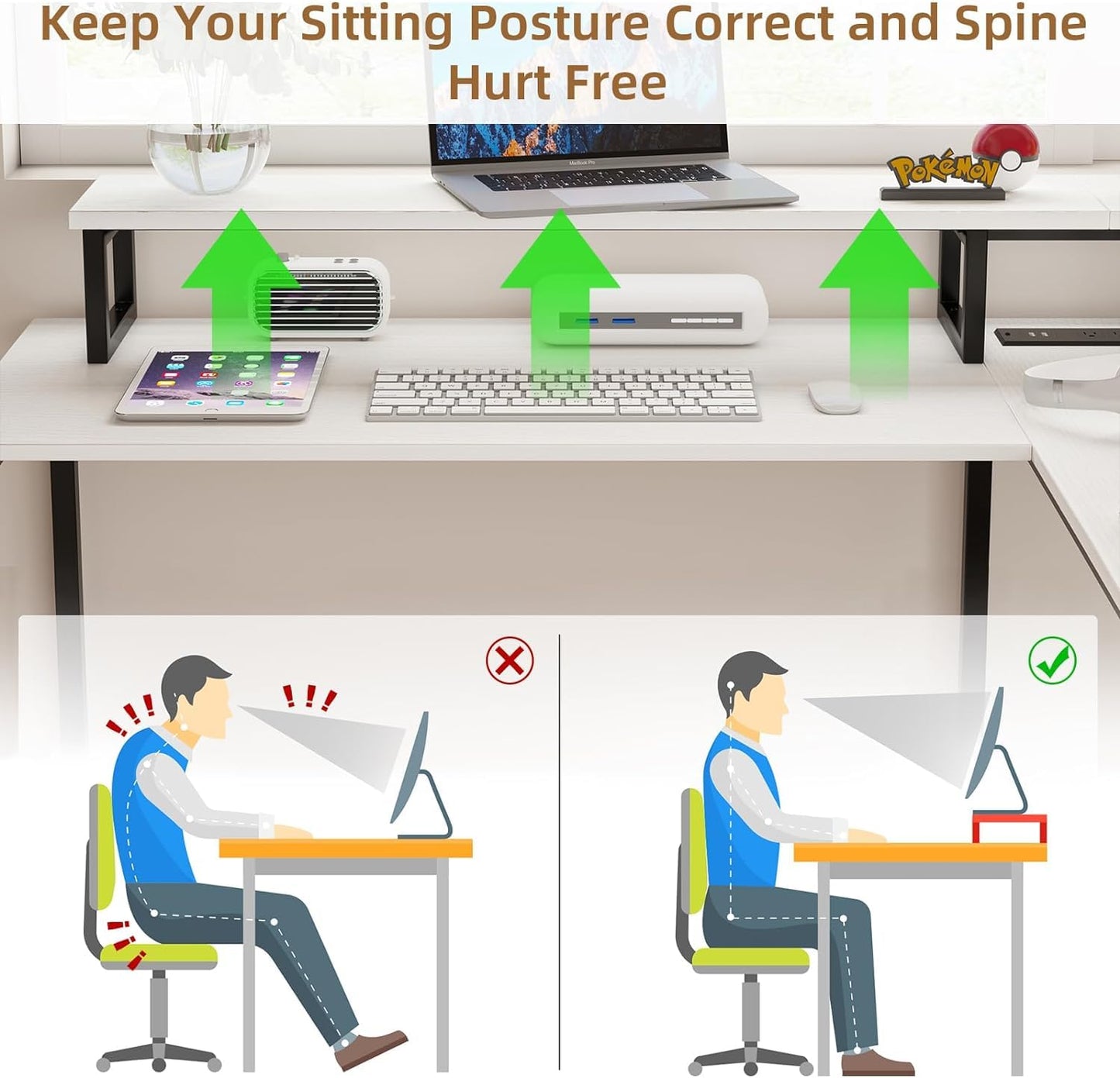 Mexin Double Desk for Two People - 83.7 Inch 2 Person Desk with Storage Shelves and Power Outlets, Home Office Desk with Monitor Stand, Long Gaming Desk, Large Work Desk, White - WoodArtSupply