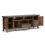 SIMPLIHOME Redmond SOLID WOOD 72 inch Wide Transitional TV Media Stand in Rustic Natural Aged Brown For TVs up to 80 inches for the Living Room and Entertainment Center SIMPLIHOME