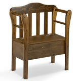 Peaceful Classics Bench with Storage - Small Wooden Storage Bench for Entryway, Hallway, Mudroom, Farmhouse, Bedroom, & Living Room, Amish Handmade Furniture Storage Organizer, Special Walnut Peaceful Classics