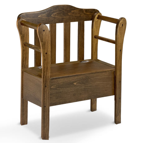 Peaceful Classics Bench with Storage - Small Wooden Storage Bench for Entryway, Hallway, Mudroom, Farmhouse, Bedroom, & Living Room, Amish Handmade Furniture Storage Organizer, Special Walnut Peaceful Classics