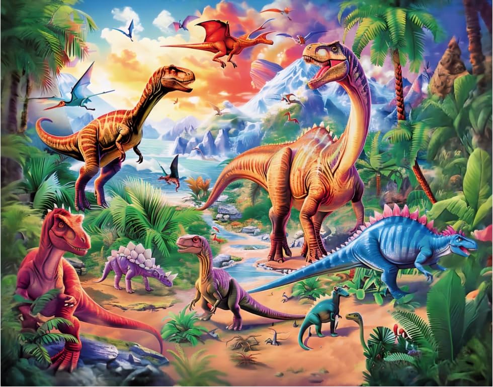 Large Piece Dinosaur Jigsaw Puzzle for Kid Boys Ages 4-10 Year Old 100 Pieces Jigsaw Puzzles for Kids Ages 4-6 Educational Toys for Children Boys Girls Ages 4-6 6-8 8-10