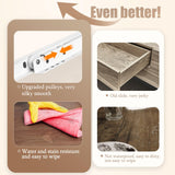 GEPELCN Farmhouse Dresser for Bedroom 6 Drawers Dresser with Power Outlets Rustic Chest of Drawers with Natural Texture White Organizer for Living Room Hallway GEPELCN