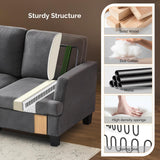 VINGLI Grey 83" Sofa Couches for Living Room, Faux Suede Modern Comfy 3 Seater Couch 25.6" Deep Seat Upholstery Cozy Sofas for Small Space, Bedroom, Apartment, Home Office VINGLI