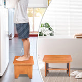 Wooden Step Stool for Adults,9.1''High One Step Stool for High Bed/Kitchen Riser,550 Lbs Beside Step Stool for Elderly Kids-Sturdy/Durable Footstool,Nonslip Stepping Stool for Bedroom/Kitchen/Bathroom HouseJoy