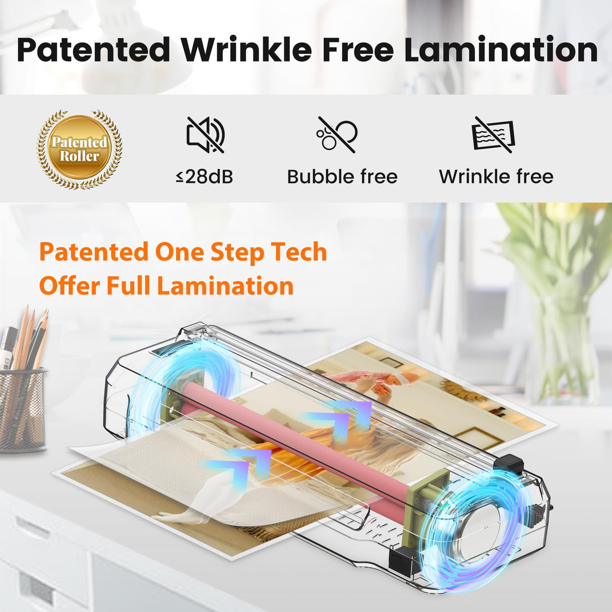 Laminator Machine,4 in 1 VidaTeco 9-inch Laminating Machine,2-Min Preheat,Thermal Cold Laminator with Laminating Sheets 20 pcs,Built-in Paper Cutter,Corner Rounder,Lamination for Home School VidaTeco