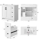 IRONCK 36" Bathroom Vanity with Sink, Freestanding Modern Bathroom Vanity Cabinet with 2 Soft-Close Doors & 2 Storage Drawers, Undermount Rectangular Ceramic Sink, Assembly Required, White IRONCK