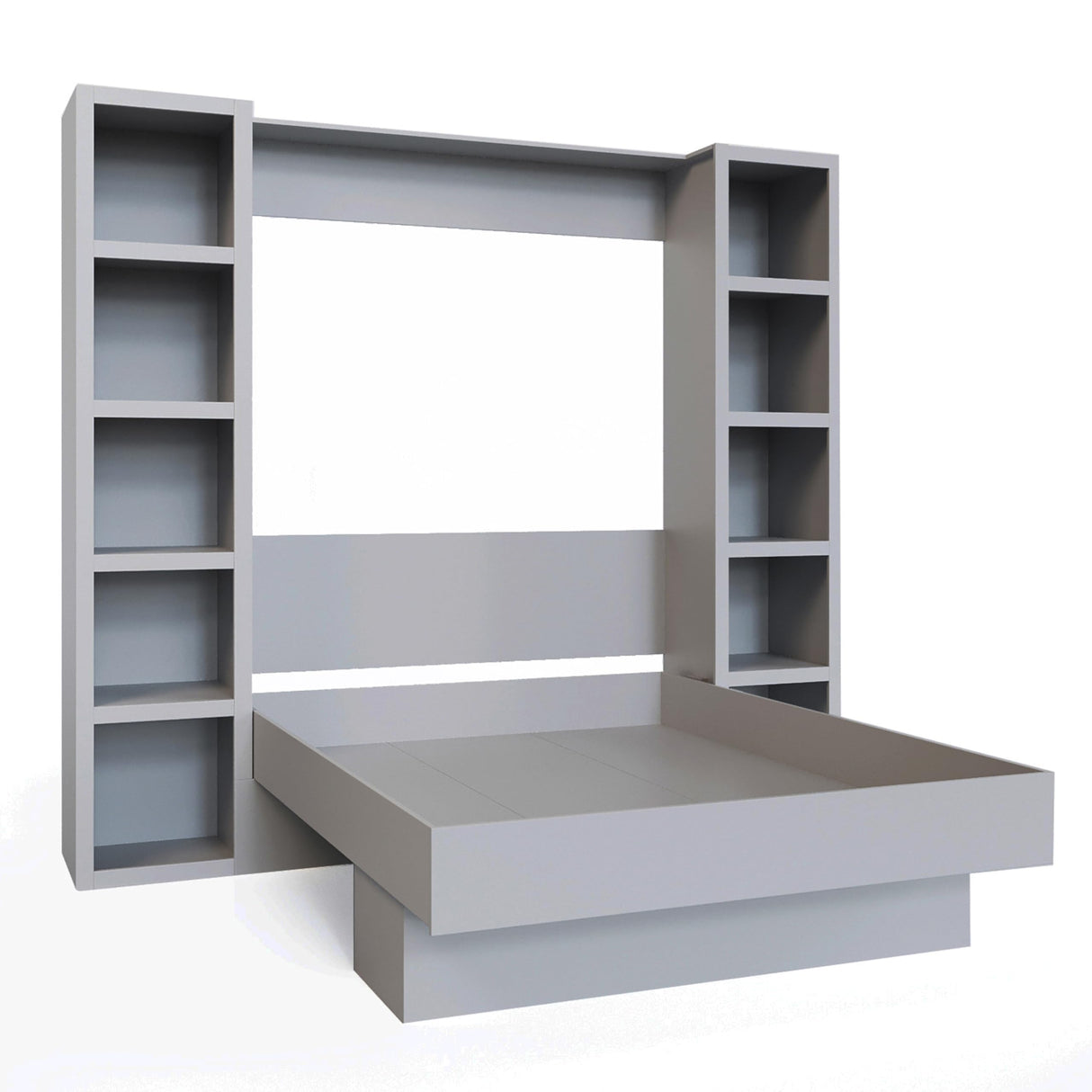 Oakland Living Easy-Lift Queen Murphy Wall Bed in Grey with Two Bookshelves Oakland Living