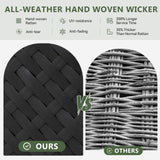 Aoxun 7 Piece Patio Furniture Set Wicker Rattan Patio Sectional Sofa Set Outdoor Seating Furniture with Thickened Cushion, Grey Aoxun