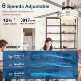 FINXIN Indoor Ceiling Fan Light Fixtures Remote LED 48 Brushed Nickel Ceiling Fans for Bedroom,Living Room,Dining Room Including Motor,Remote Switch (48" 4-Blades) FINXIN
