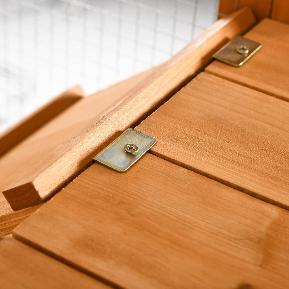 PawHut Catio Playground Cat Window Box Outside Enclosure, Outdoor Cat House with Weather Protection Roof for Multiple Kitties, Wooden Frame, Shelves & Bridges, 118" x 37.5" x 74", Orange PawHut