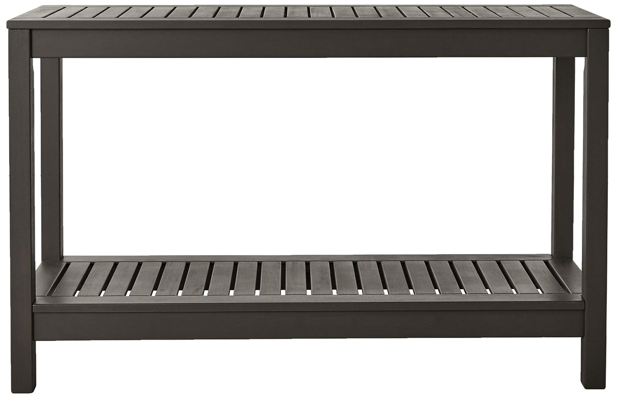 Cambridge Casual Solid Wood Alfresco Outdoor Console Table – Dark Brown Finish – Durable and Stylish Accent Plant Table for Patio, Deck, Porch, Garden, and Outdoor Spaces Cambridge Casual
