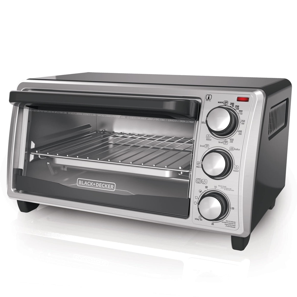 BLACK+DECKER 4-Slice Toaster Oven, Even Toast Technology, Fits a 9" Pizza, Black BLACK+DECKER