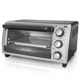 BLACK+DECKER 4-Slice Toaster Oven, Even Toast Technology, Fits a 9" Pizza, Black BLACK+DECKER