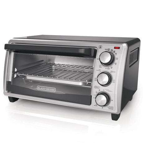BLACK+DECKER 4-Slice Toaster Oven, Even Toast Technology, Fits a 9" Pizza, Black BLACK+DECKER
