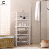 CAPHAUS 5-Tier Adjustable Bamboo Storage Shelf - Multifunctional Organiser for Home & Garden CAPHAUS