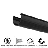 Garage Door Bottom Weather Seal T-Ends 20' Long, Black Strip with T-Ends size 5/16 to 1/4" | Garage Rubber Seal Replacement T-Style Match Amarr/Clopay (2.75"-3" Width Flat) HOOIMA