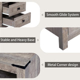 CATMIX Farmhouse Drawers Dresser, Wood Double Dresser Chest of Drawers Wide Storage Organizer Cabinet for Bedroom, Living Room (Rustic Grey, Combo Pack 6+2) CATMIX