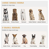 Sunseen Dog Crate Furniture with Divider,Wooden Dog Kennel End Table,Large Breed Dog House Indoor for One Large Dog or Two Small Dogs,Double Doors,47''W*24''D*35''H,White sunseen