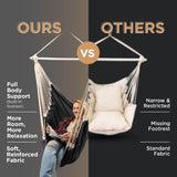Indoor Hammock Chair Swing - Hanging Hammock Swing Chair - Indoor/Outdoor - Hanging Chairs for Bedroom, Patio, Porch, Swinging Chair Hammock for Adults - Built-In Footrest - Spacious Full Body Support EXTIRIO