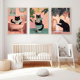 EIBEILI 3 Pack Black Cat Diamond Art Kits for Adults, Cat Diamond Painting Kits DIY 5D Full Drill Diamond Dot Gem Art Kit for Adults Wall Home Decor Arts Craft 12x16 inch EIBEILI