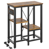 Bestier 10 Gallon Fish Tank Stand with Power Outlet, 20.3x10.6 Metal Aquarium Stand, 6-Leg Reptile Tank Stand with 3-Tier Adjustable Storage Shelves, 264LBS Capacity，Rustic Brown Bestier