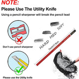 Daerthotk Charcoal Pencils Drawing Set, 12 Pieces Soft, Medium and Hard Black Sketch Charcoal Pencils for Drawing, Sketching, Shading, Blending, Artist Pencils for Beginners & Pro Artists Daerthotk