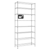 Finnhomy 8-Tier Wire Shelving Unit Adjustable Steel Wire Rack Shelving, 14x36x80 Inches 8 Shelves Metal Storage Rack, Pantry Shelves for Storage, Metal Garage Shelves with NSF Certified, Chrome Finnhomy