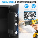 3.0 Cuft Large Fireproof Safes for Home, Digital Home Safe with Programmable Keyboard, Spare Keys and Removable Shelf, Anti-Theft Fire Safe Box for Money, Firearm, Medicines, Documents Bukumo