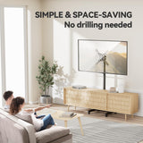 AM alphamount TV Floor Stand for 13-50 inch Flat/Curved TVs up to 44 lbs, 8 Level Height Adjustable Monitor Floor TV Stand with VESA 200x200, Portable TV Mount Stand for Living Room, Bedroom, Office AM alphamount