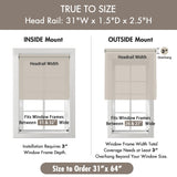 Madison Park Galen Cordless Roman Shades-Fabric Privacy Single Panel Darkening,Energy Efficient,Thermal Insulated Window Blind Treatment,for Bedroom,Living Room Decor,31"x64", Galen Basketweave Ivory Madison Park