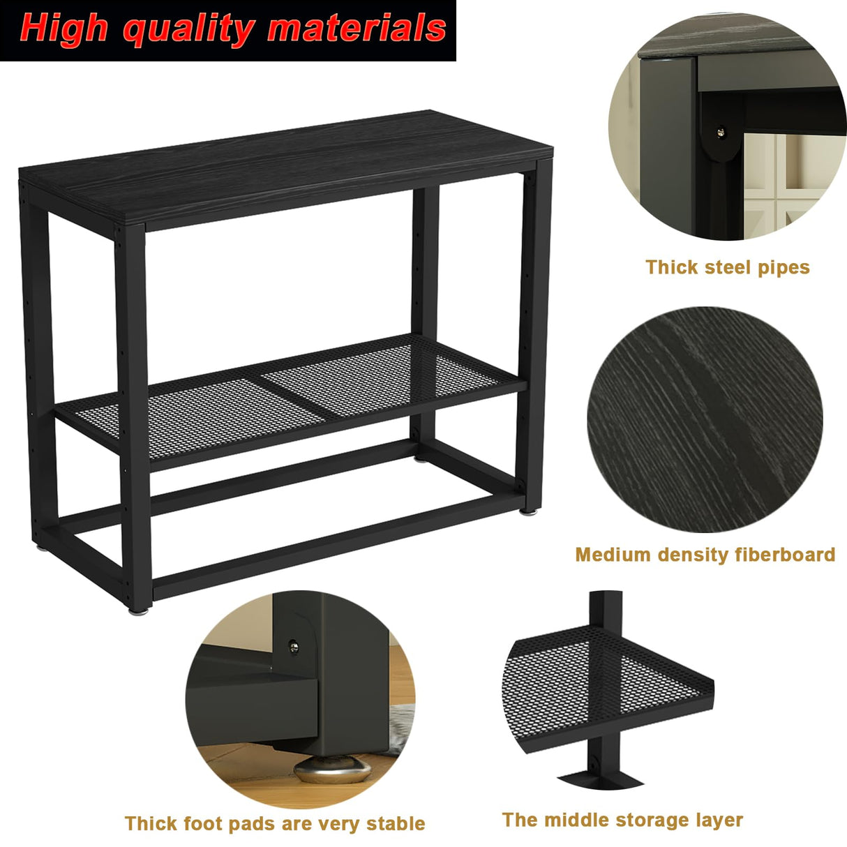 CLrkualn Fish Tank Stand 20-30 Gallon,500LBS Aquarium Stand Metal Frame with Adjustable Storage Shelves, 31.5" L x 15.6" W x 31.5" H Reptile Turtle Terrarium Stand CLrkualn